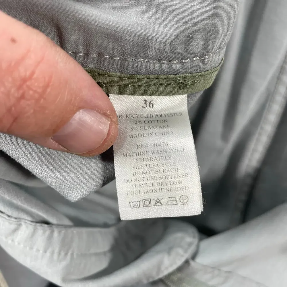 Faherty All Day Shorts Men's 36 Gray Zip Pockets Drawstring Casual Outdoors